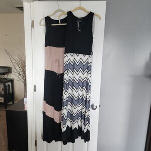 Stylish Black and Pink Maxi Dress Set Of 2 The Hanger And 5th & Love Brand